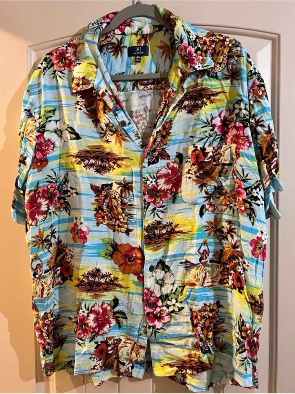 Tropical Floral Button-Up Shirt